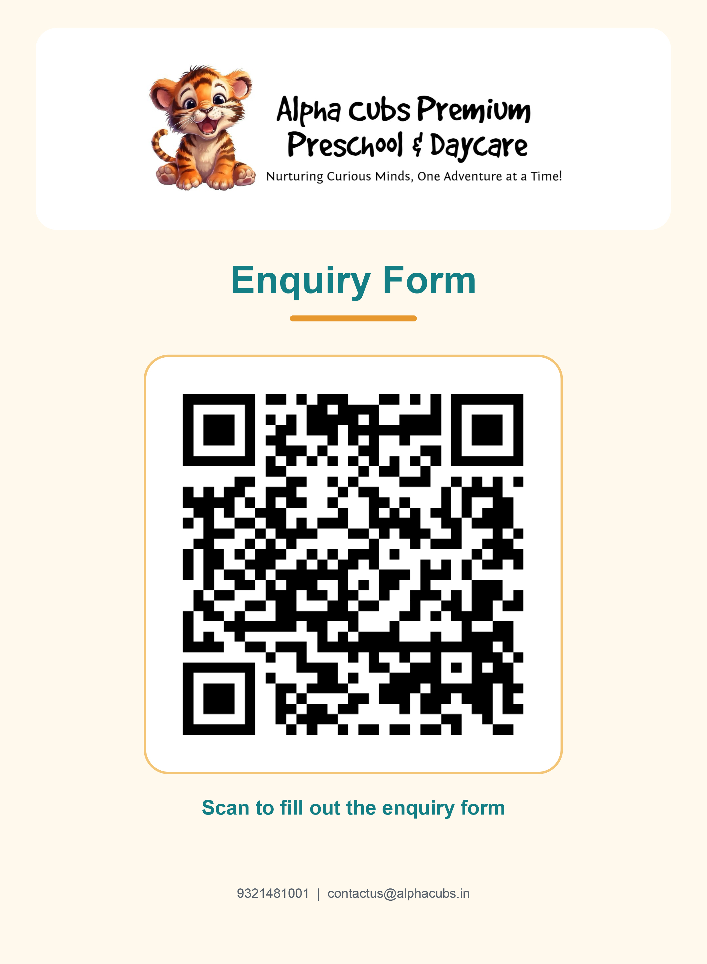 Alpha Cubs Enquiry Form - Scan QR Code